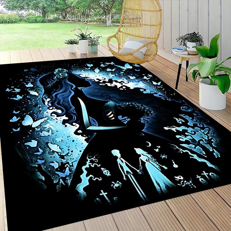 1Pc Blue Spirit Butterflies Carpet Rug Customizable Soft Washable Antislip Home Living Room Sofa Mats Personalized Rug 0917159