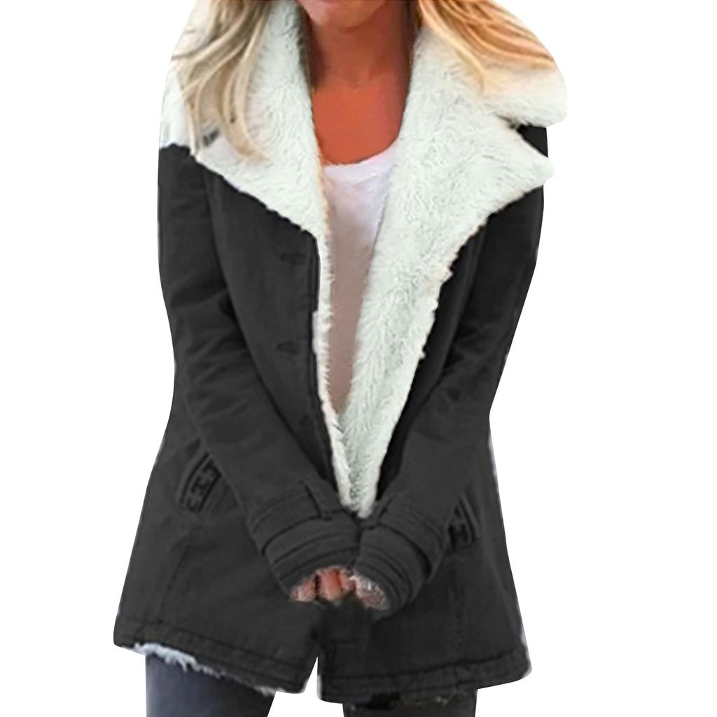 Женская модная повседневная верхняя куртка с длинным рукавом и мягкой подкладкой, теплая куртка на пуговицах из хлопка