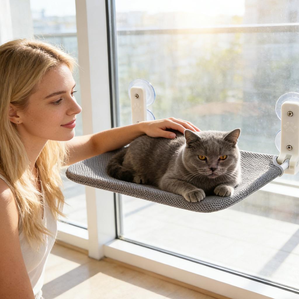 Кошки на окно - Съемные складные кошки с прочными присосками, дышащая и плюшевая лежанка для кошек на окно для принятия солнечных ванн, экономичная кошачья лежанка на окно