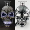 Skull Full Face Mask Halloween Cosplay Horror Luminous LED Mask 10 Single Color for Choice Party Glow Mask