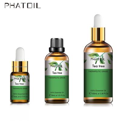 PHATOIL 5 мл/10 мл/30 мл/100 мл эфирное масло чайного дерева для спа-массажа, сауны для лица, увлажнители воздуха, очиститель воздуха, сужение пор кожи, масло чайного дерева