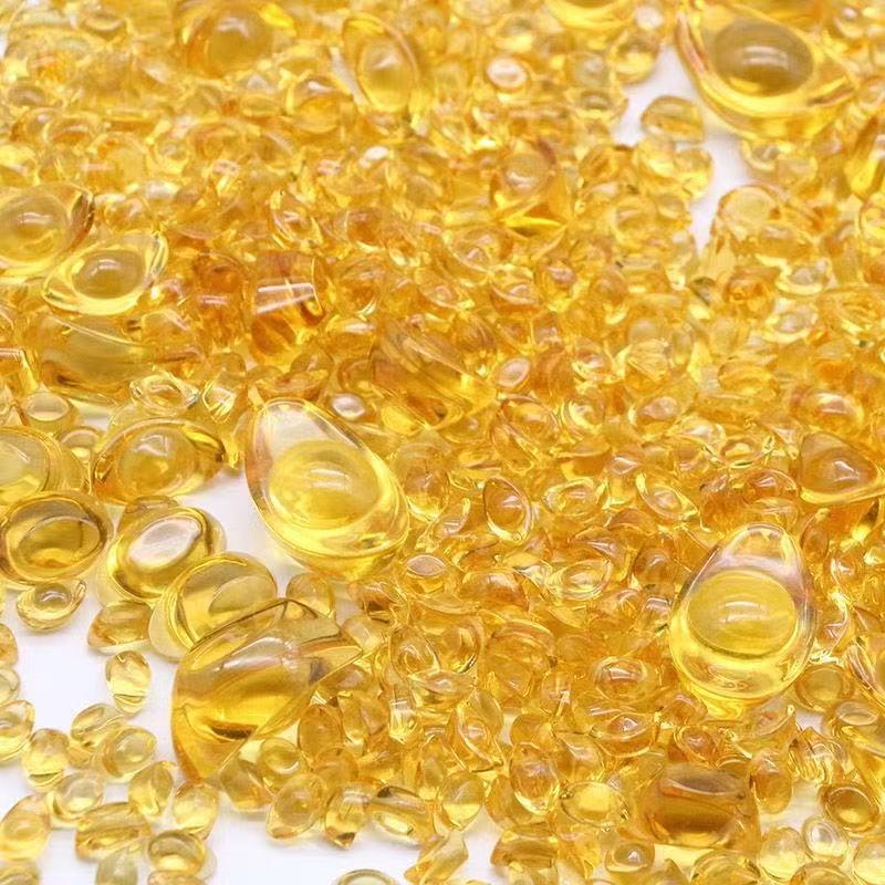 Citrine Glass Gold Ingot Ornament: Wedding Gift & Home Decoration
