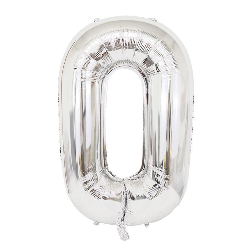 32-дюймовые золотые и серебряные цифровые фольгированные шары для украшения вечеринки - Американский стиль