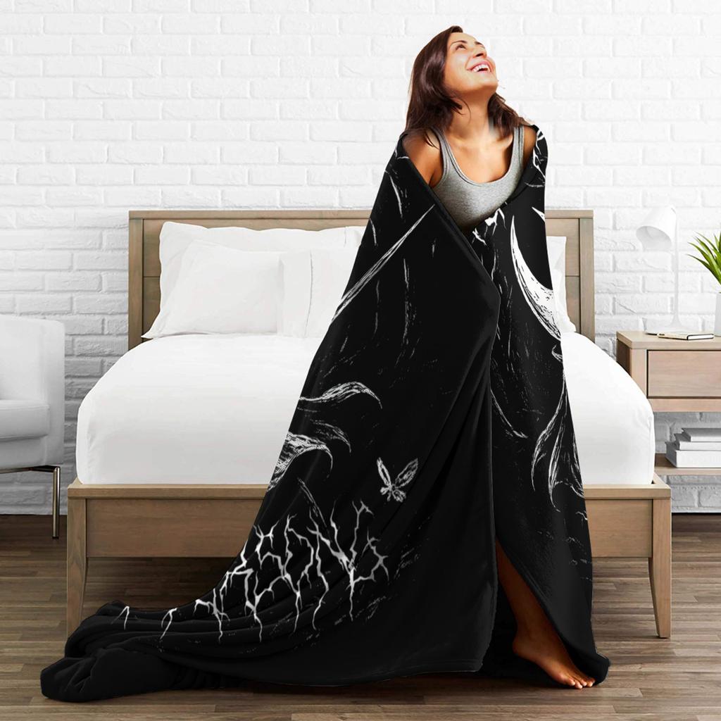 Hollow Knight Silksong Dark Fantasy Velvet Throw Fashion Blankets Gothic for Home Knitted Fashion Blanket Car Super Soft Multi-function