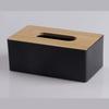 1 Pcs Round/Square Napkin Holder Container Wet Tissue Paper Dispenser Case Modern Home Plastic Tissue Box Wooden Lid