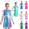 Girls Space Alien Costume Set 2 Pieces Outer Space Dress Alien Hair Hoop Cosplay Performance