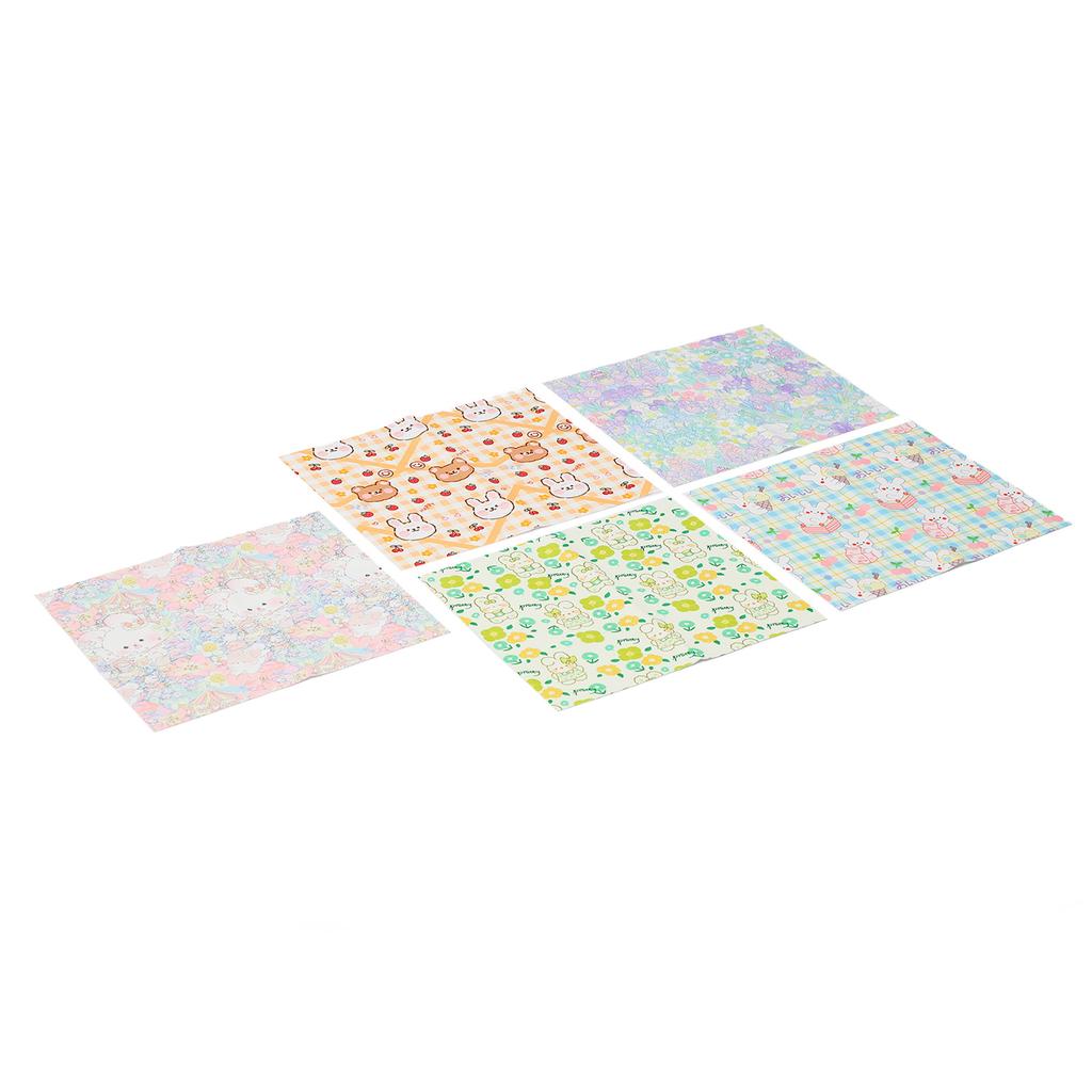 5 Pcs Sewing Fabric Cute Cartoon Pattern Waterproof Anti Fading Soft Touch DIY Quilting Cloth for Tablecloth Bag