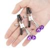 Nipple Clamps Breast Clips Metal Stimulator Purple Bells Rubber Couples Adult Sex Toys