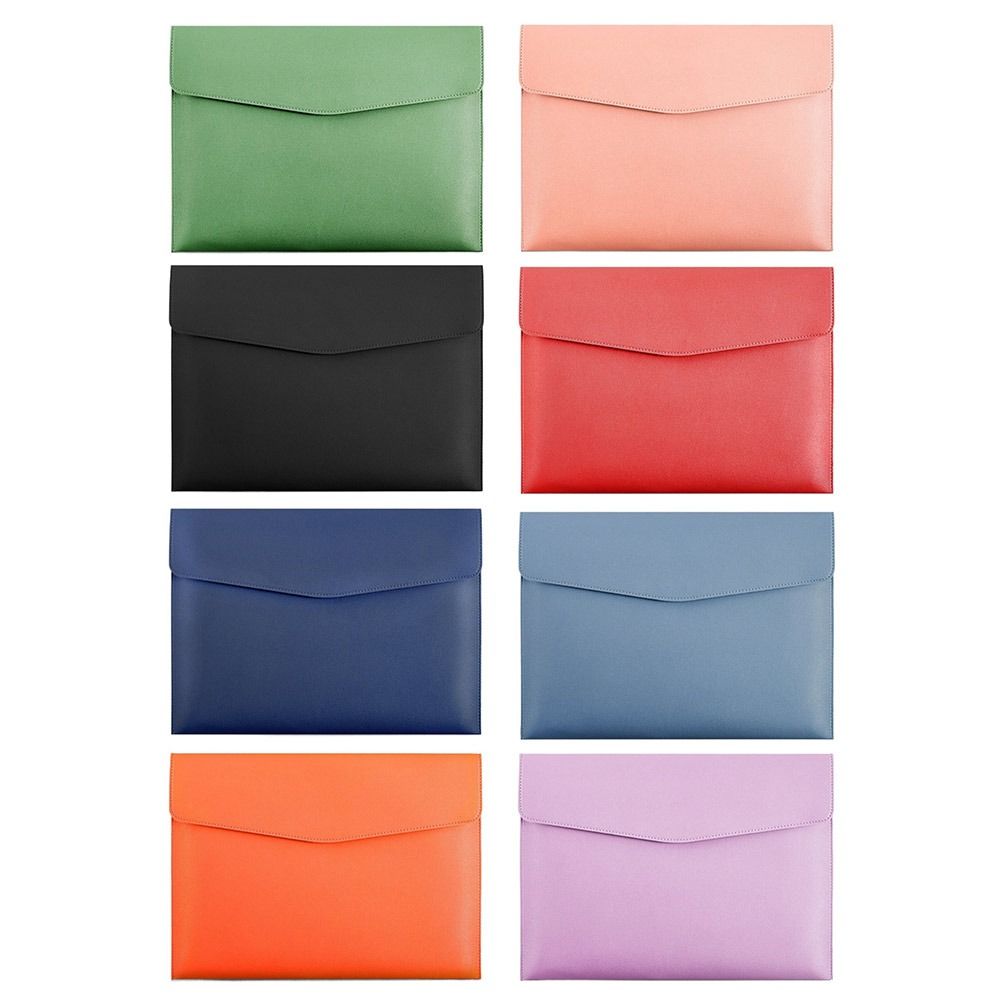 Large Capacity Leather Document Pouch Leather Briefcase A4 Envelope Folder File Bag  Women Men
