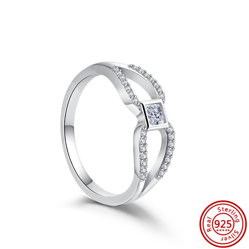 Красное Сердце Кольцо на Палец Сияющие Циркониевые Кольца Сверкающий Циркон Для Женщин 925 Стерлинговая медь Свадьба Помолвка Вечеринка Роскошные Подарки