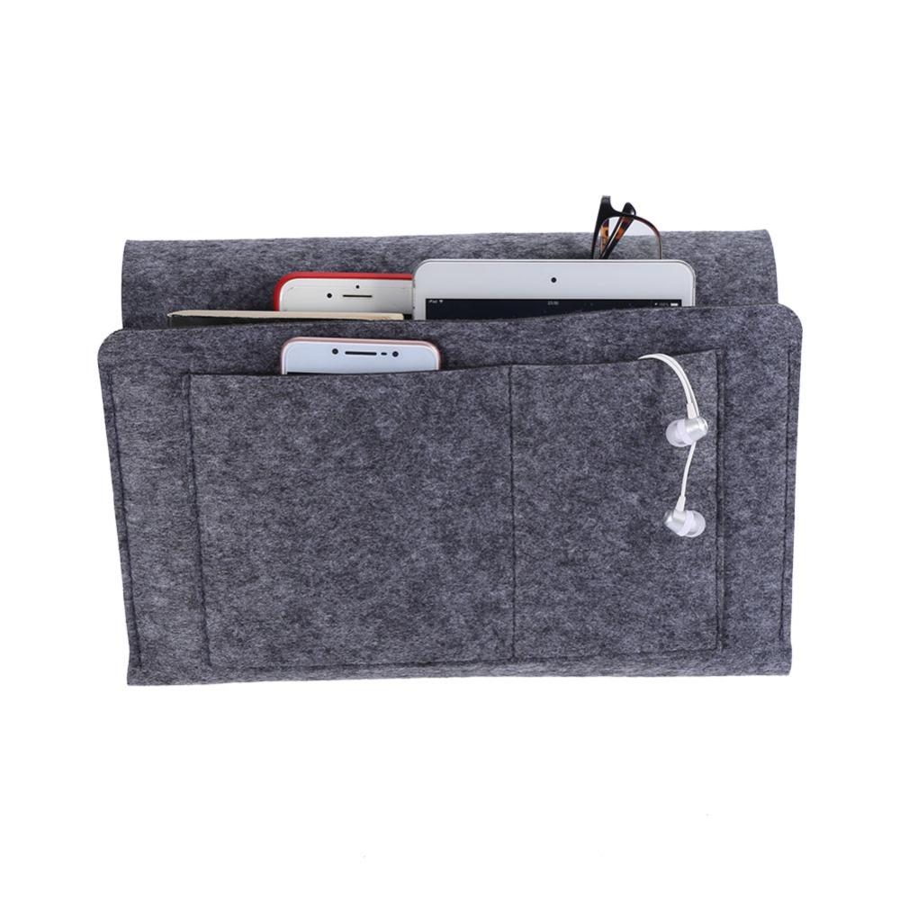 Soft Felt Hanging Storage Bag Premium Polyester Remote Control Holder For Bedroom
