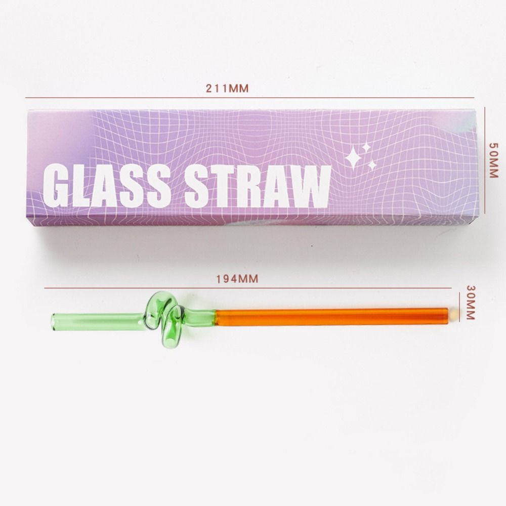 Reusable Washable Transparent Juice Milk Drinking Gift Box Set Drinking Tube Glass Straw