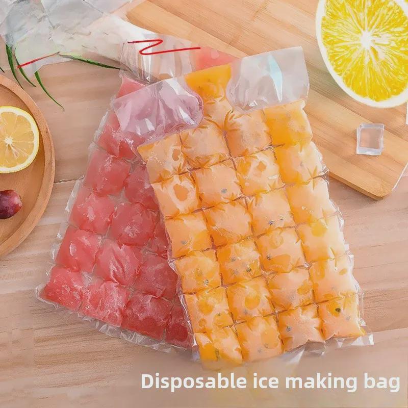 Self-Sealing Disposable Ice Cube Bags, Passion Fruit Edible Ice Mold for Home