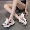 Sneakers women's 2024 summer new popular mesh breathable casual little white shoes fashionable thick-soled heightening dad shoes
