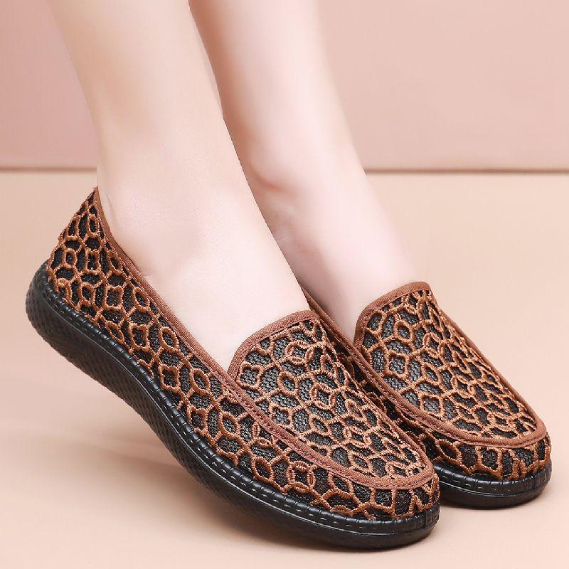 Туфли женские летние туфли на плоской подошве из дышащей сетки сандалии нескользящие одинарные туфли