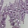 125x90 см Тюль с вышивкой бисером, кружевная сетка, пайетки, Ткань, Африканское нигерийское кружево для шитья свадебных платьев, вечерних платьев