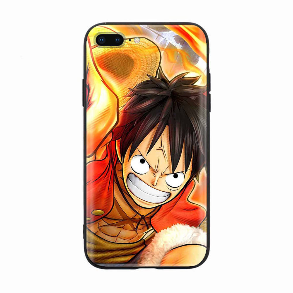 Черный чехол для Xiaomi Redmi 13C Note 9 iPhone XR 7 8 14 15 11 12 13 X XS Pro Max Samsung A25 S23 S24 FE Ultra Plus One Piece Luffy