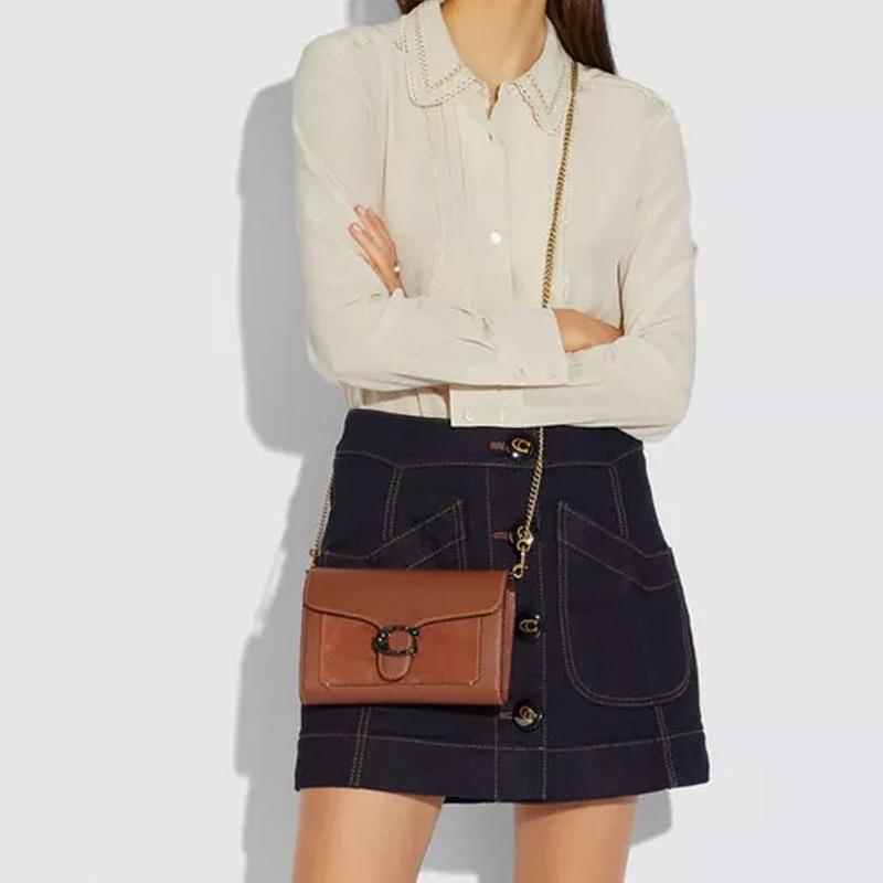 Coach Табби 20 Woc Классическая Черепаховая Эффект Пряжка С Кросс-Боди Сумка Маленькая Женская Сумка Через Плечо Карамель 79440-V5L4A