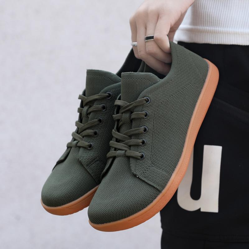 Обувь с широким носком, Дышащая спортивная обувь из летучего трикотажа, Обувь для пар, Повседневная обувь для походов, Свободная мужская и женская обувь