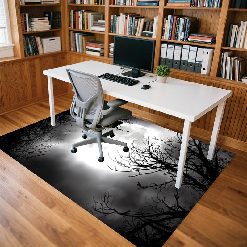 Moonlight Bats Crystal Velvet Office chair mat Area Rug - Non-Slip, Floor Mat, Office Desk Chair Rugs,Christmas Gift-1106198