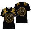 Viking Symbol Printing T-shirt Men's Summer Short-sleeved Harajuku Shirt Hip-hop Men Women Fashion T-shirt