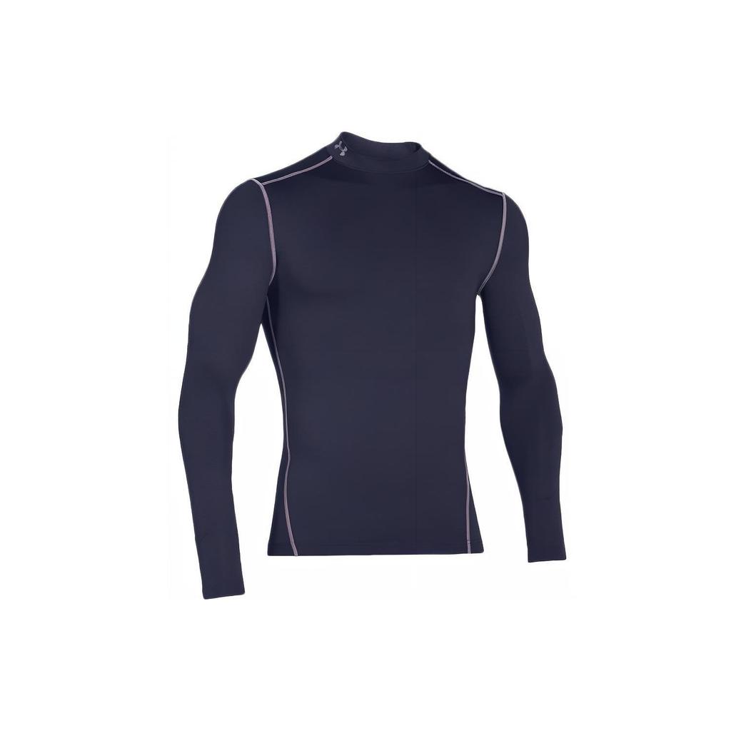 Under Armour Strong Stretch Half High Neck Long Sleeve Fitness Shirt Men Tops Dark-Blue 1265648-410