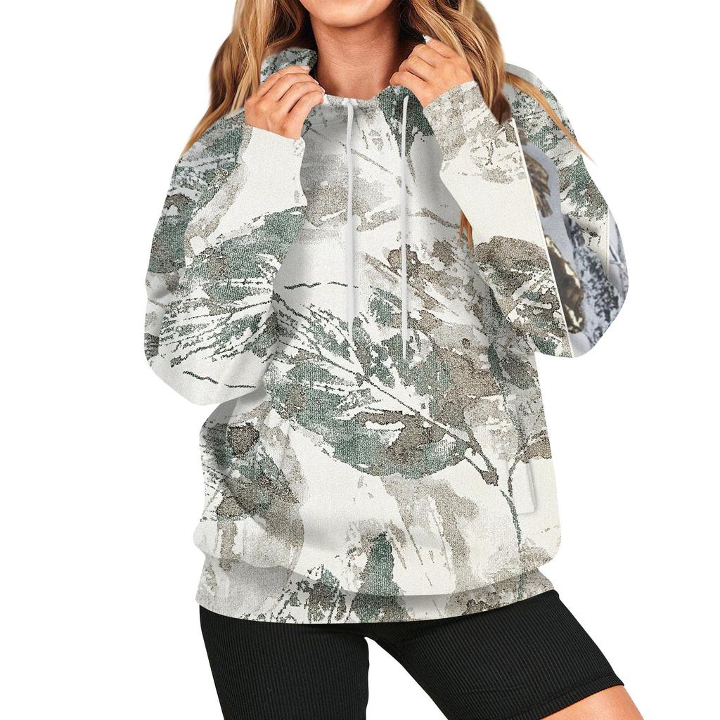 Женская мода повседневная универсальная повседневная толстовка с рисунком повседневная с длинным рукавом уличная камуфляжная толстовка с длинным рукавом с принтом