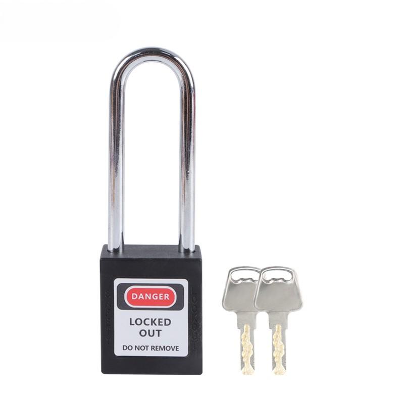 QVAND Quality Certified 76mm Steel Long Shackle Nylon Safety Padlock Key Operated High Safety