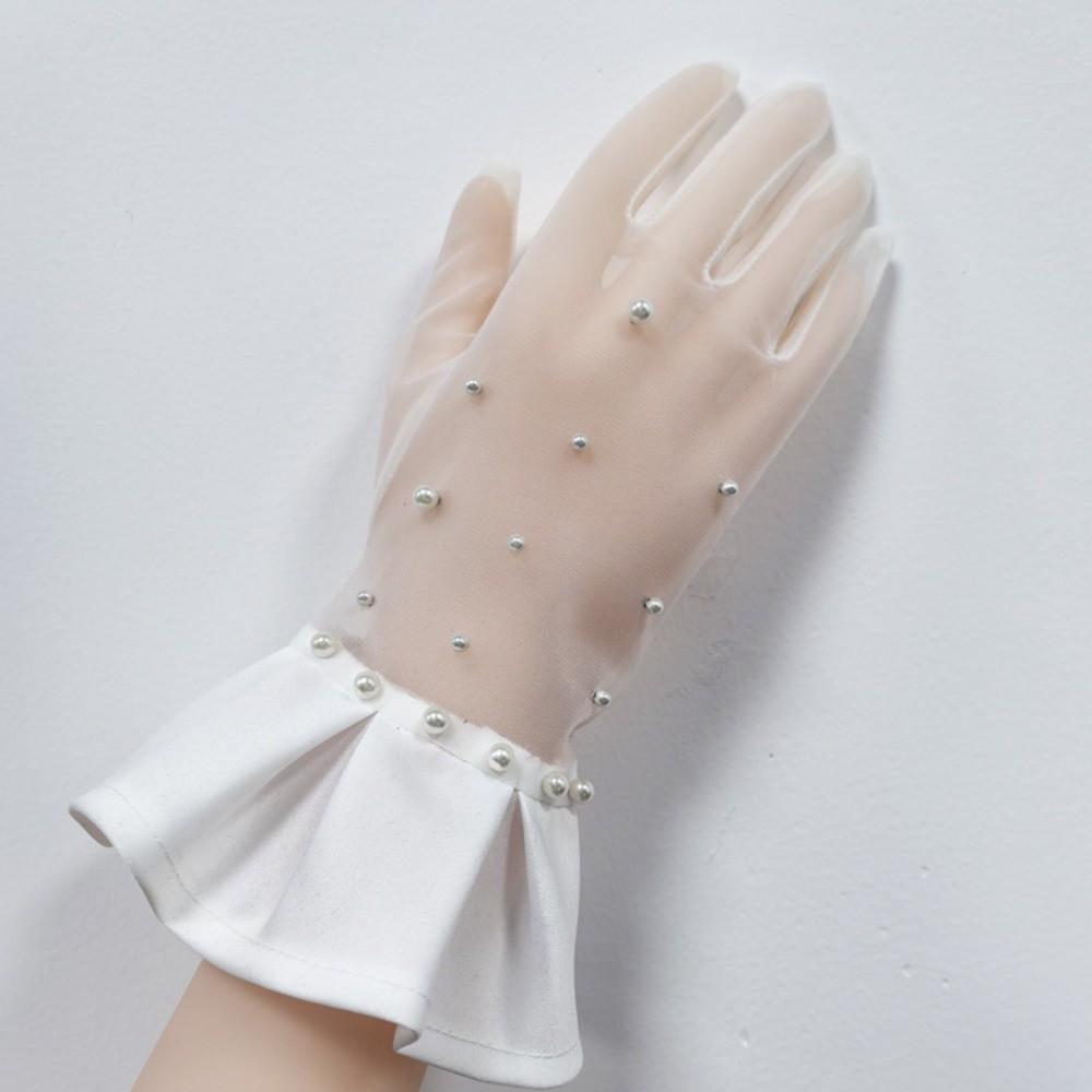 1Pairs Breathable Wedding Bridal Gloves Mesh Tulle Gloves New Bridal Gown Mittens Party Dress