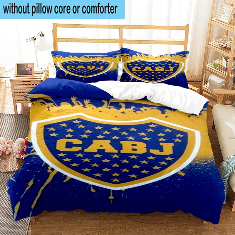 3pcs Boca Football Club Printed Bedding Set Duvet Cover Closure Includes 1 Duvet Cover & 2 Pillowcases Bedding Sets Home Decor Gifts