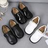 Мальчик Кожаная Обувь Черный Белый Универсальные Детские Балетки для Школы Официальное Выступление Мода Повседневная Детская Нарядная Обувь Дышащая