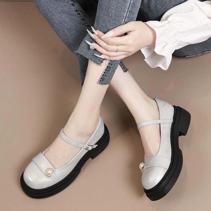 Туфли Мэри Джейн женские туфли на толстом каблуке и платформе туфли в британском стиле легкие кожаные туфли с пряжкой в одно слово