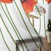 Plant Poppy Texture Flowers Sheer Curtains for Living Room Voile Tulle Curtain for Bedroom Kitchen Home Decor Panel