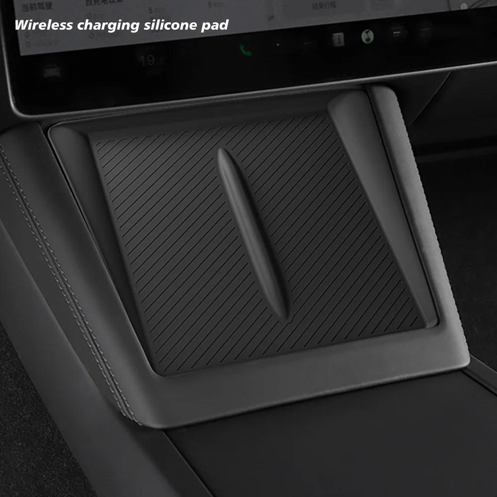 For Tesla New Model Y 2025 Launch Juniper ABS with Silicone Non-slip Mat Console & Armrest Storage Box Upper and Lower Watercup