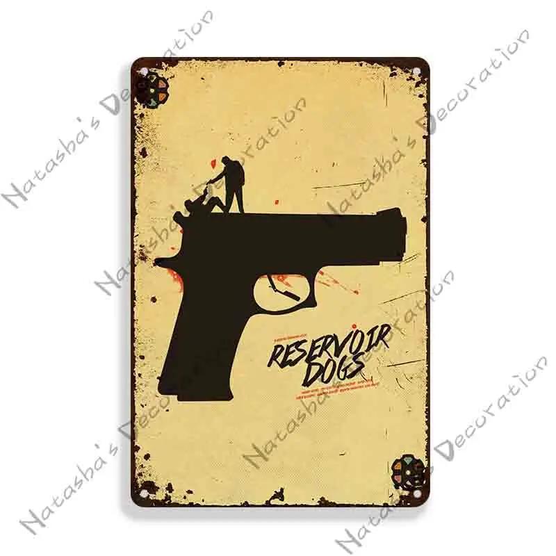 Бешеные псы Постер Классический фильм Металлический постер Винтажная металлическая вывеска Бар Дом Гараж Настенный декор Металлическая табличка Индустриальный декор