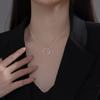 S925 Silver Necklace Women's Fashion Personality Ring Necklace Geometric Short Collarbone Chain Necklaces