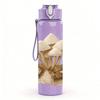 1PC Wild Mushroom Group Nature Print 750ml Color Plastic Sports Water Bottle Leakproof Flip Straw Lid Suitable for Sports Office Home Use