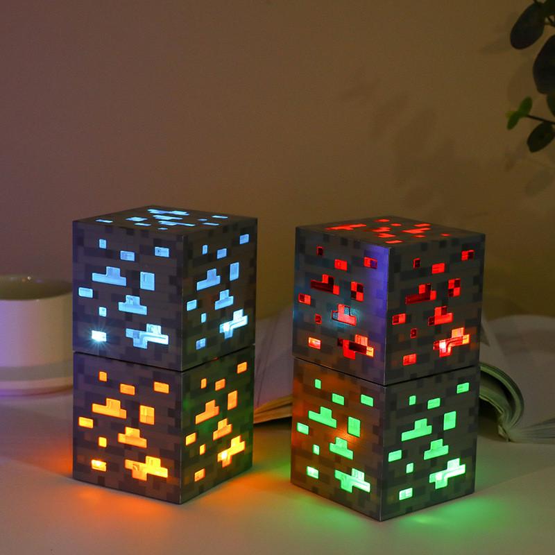 Minecraft Night Light Bottle Bee Salamander Creeper Building Block Lamp Gift