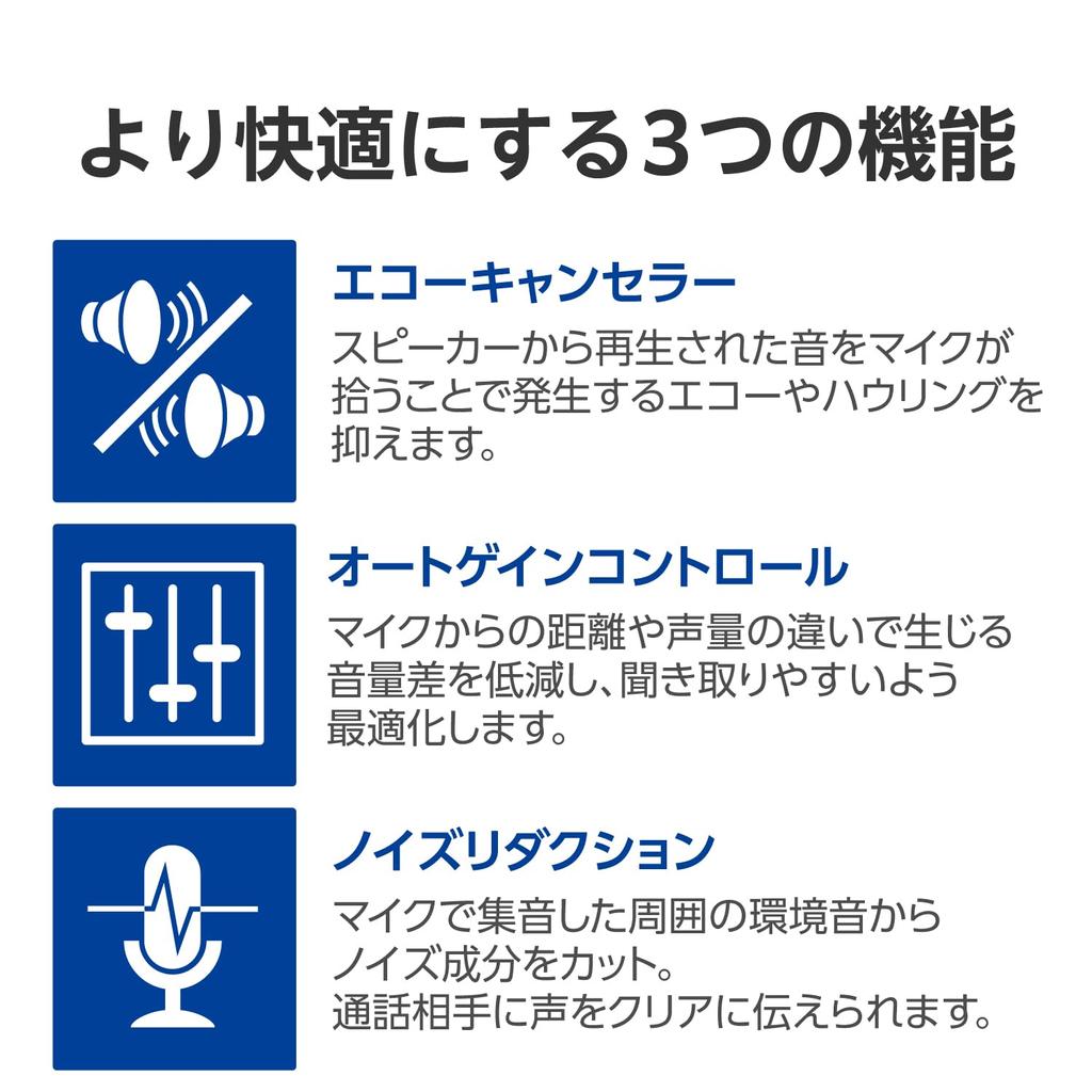 Микрофон для конференций ELECOM Громкая связь Bluetooth Шумоподавление Рекомендуется для 5-8 человек До 12 часов непрерывного разговора для приоритета