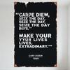 Carpe Diem Лови момент Винтажная металлическая жестяная табличка, Потертый деревенский настенный знак Декор, Вдохновленный Обществом мертвых поэтов 1989, для Мужчины