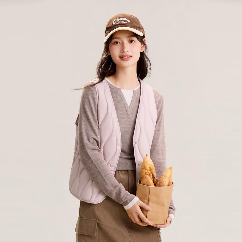 XueZhongFei Женский классический легкий пуховый жилет с V-образным вырезом