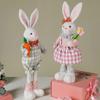 Cute Rabbit Easter Miniature Craft Extendable Legs Rabbit Ornament Fairy Garden Supplies Desk Home Figurine Ornament