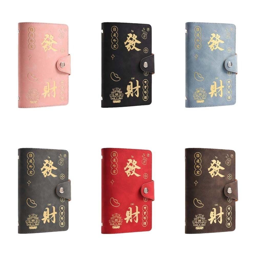 PU Leather Envelop Savings Challenges Book God of Wealth Style Cash Budget Notebook Money Planners