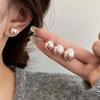 1Pair Flat Fashion Girls Ear Studs Light Women's Elegant Imitation Pearl Earrings Ears Accessories
