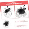 Mesh Flower Headband Cocktail Tea Party Hat Clip for Women Wedding Special Occasion Accessories Black