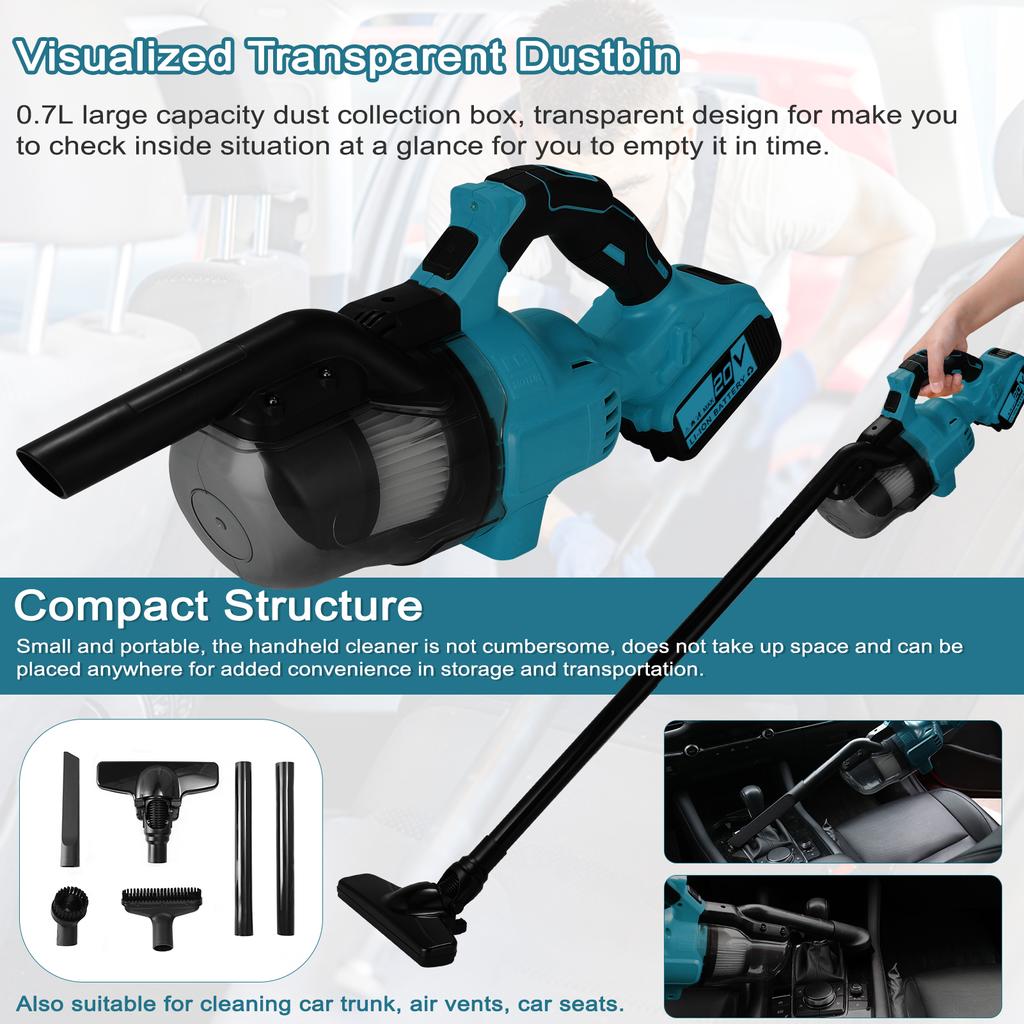 9.4Kpa литиевый автомобильный пылесос ручной домашний пылеуловитель 65AW мощная всасывающая машина
