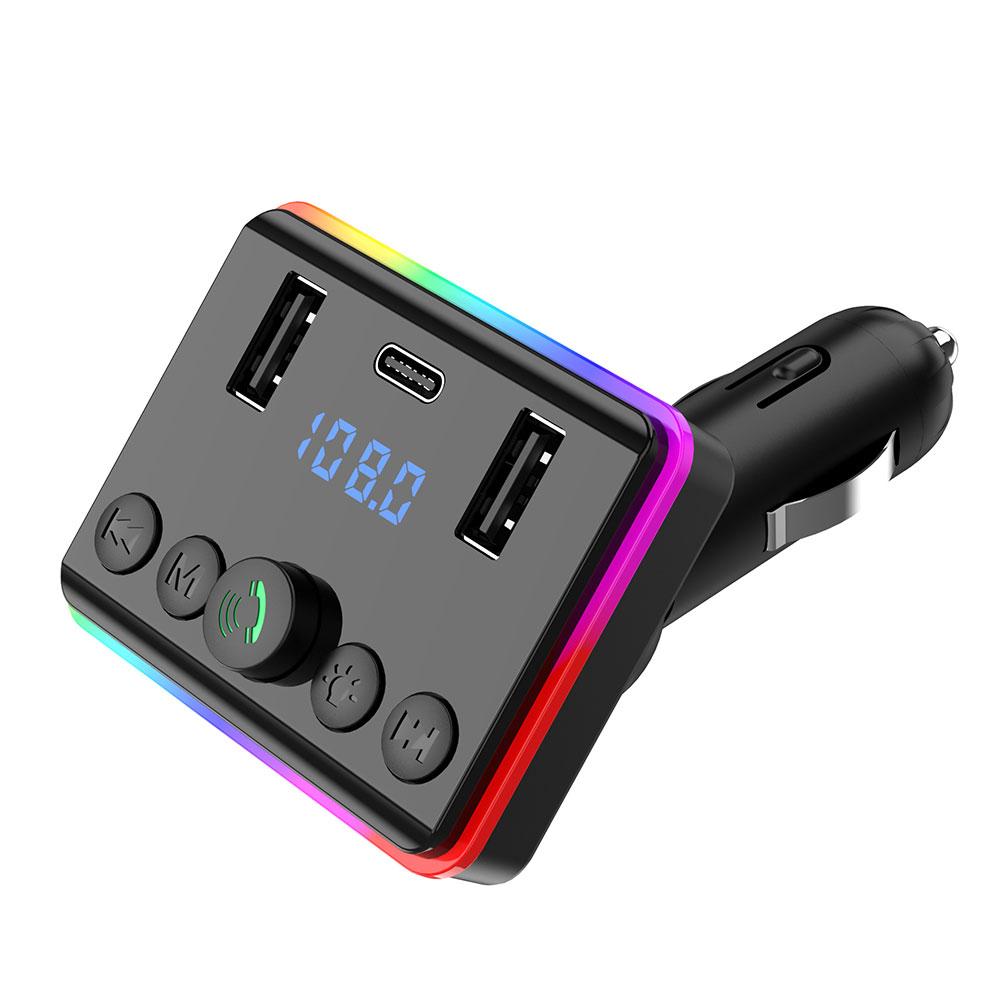 Автомобильный Bluetooth 5.0 FM-передатчик PD Type-C Dual USB-прикуриватель радиоприемник Handsfree адаптер быстрое зарядное устройство 3.1A зарядное устройство для прикуривателя J3G2