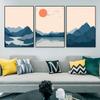Abstract Sunset Mountain Lake Landscape Modern Canvas Painting Posters and Prints Wall Art Nordic Style Picture for Home Decor