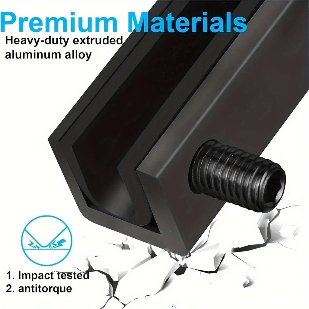 Набор из 4 шт. Регулируемые раздвижные оконные замки - Прочный алюминиевый сплав, Установка без сверления, ключ и шайба в комплекте, Надежная защита от кражи