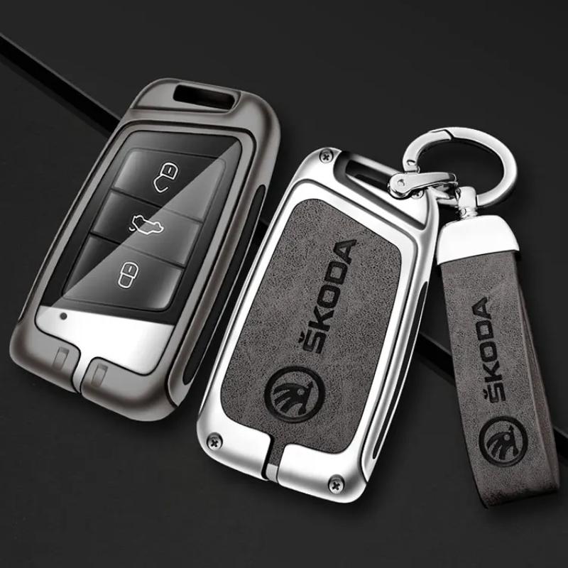 2026 Hot Zinc Alloy Car Remote Control Key Case Cover Holder Shell Fob for Skoda Kodiaq Protection Key Chain Buckle Keyless Acce